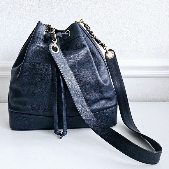 Chanel Navy Blue Caviar Triple CC Bucket Bag - Picture 8 of 8